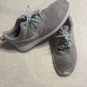 Nike Gray Sneakers with Light Blue Laces